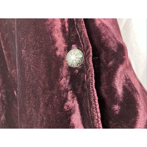 M Double D Ranch USA velvet top wine burgundy conch buttons - Picture 2 of 6
